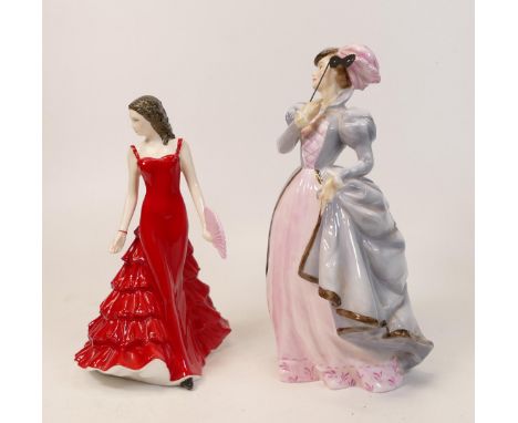 Royal Worcester Lady Figures Masquerade &amp; Limited Edition Christina(2) 