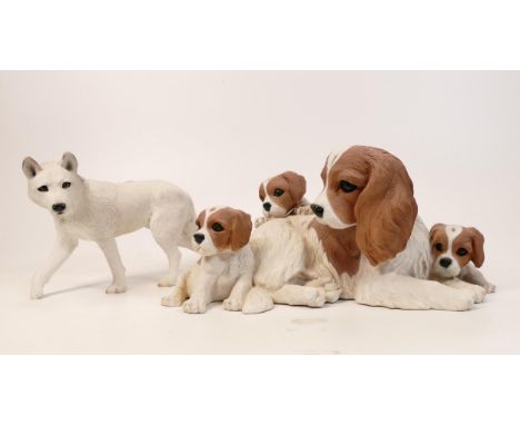 A collection of Wade Ceramic Northlight Figures of Dogs &amp; Puppies, tallest 13cm. These were removed from the archives of 