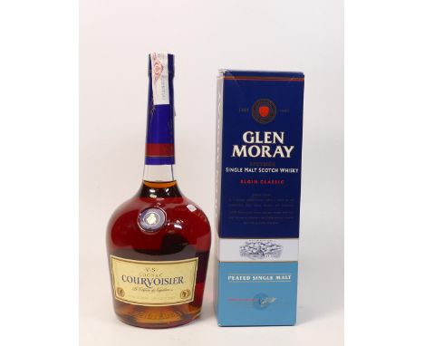 Box Glen Moray Elgin Classic Single Malt Scotch Whisky &amp; 1ltr of Courvoisier Cognac(2) 