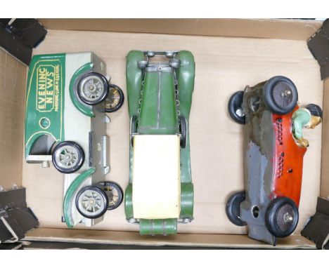 A collection of Metal &amp; similar Vintage large scale Cars 