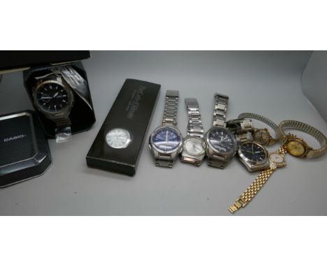 A collection of wristwatches including Casio, Lorus and Citizen