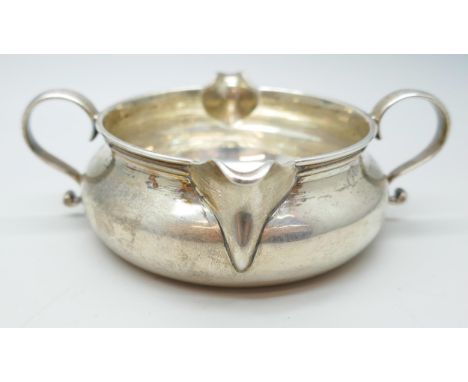 A two handled silver bowl, London 1890 hallmarks, 99g