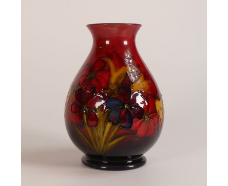 Moorcroft Flambe vase in the Spring Flowers design, h.15.5cm, r.