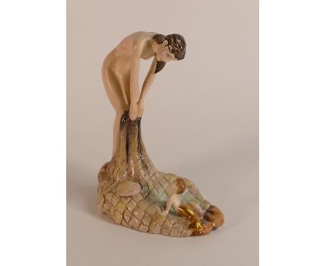 Carltonware trial figure, Nude Lady and Mermaid (H: 20cm)
