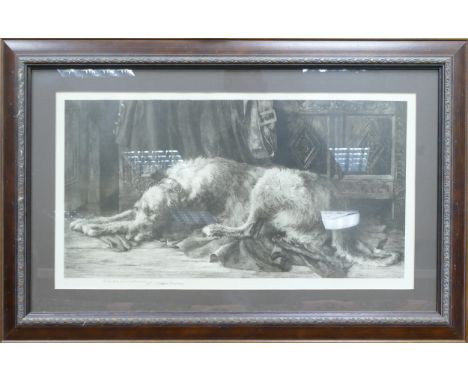Herbert Dicksee (1862-1942) 'Oh For The Touch of a Vanished Hand'. Signed etching on paper. Framed behind glass. Signed lower