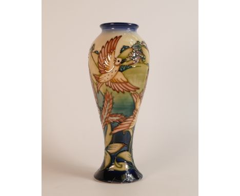 Moorcroft, baluster vase in the Lark Ascending design 323 of 350. Design by Phillip Gibson. Height: 27.5cm. Boxed.
