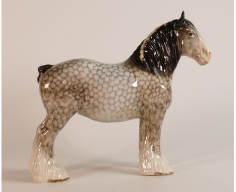 Beswick Rocking Horse grey Shire horse 818. (H:21.5cm)