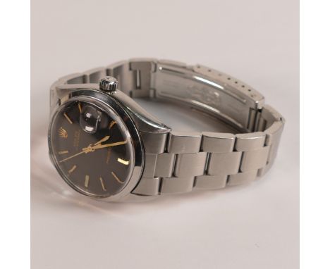 Rolex Oyster Date precision gents wrist watch, very faint inscription J Goodwin, Hong Kong, 1955. Measures 33mm wide excl. bu