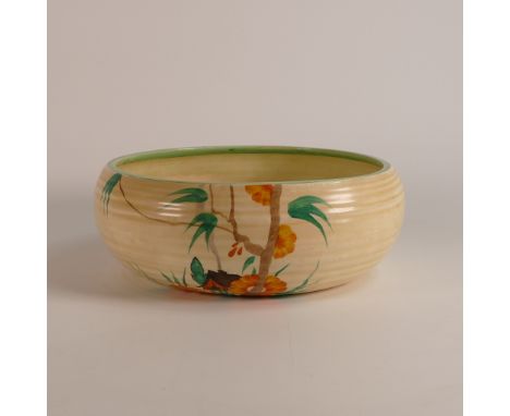 Clarice Cliff for Wilkinson, a Red House and Floral Trees pattern fruit bowl. Diameter: 24cm