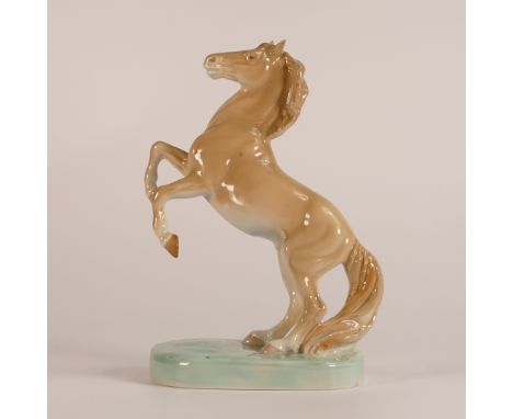 Faust Lang for Wade, a rare underglaze model of a rearing horse on base, C1939, h.20cm., r.