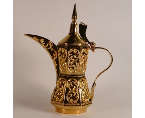 De Lamerie, heavily gilded Royale pattern Arabic coffee pot. Specially made high end quality item. Made in England. Height: 4