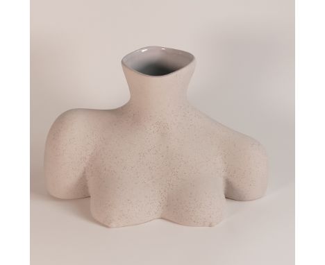 Anissa Kermiche Breast Friend speckled ceramic vase. Height 23cm, length 35cm
