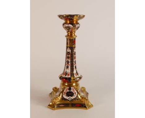 A Royal Crown Derby Imari pattern candlestick 1128