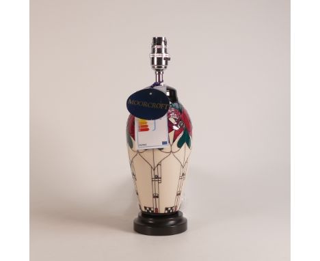 Moorcroft Buchanan CRM lamp base L200/8 Height of lamp base including plinth 24cm, Designer Nicola Slaney RRP:£410