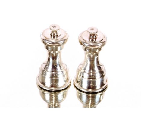 Two silver pepper mills by Mappin &amp; Webb, Sheffield 1929