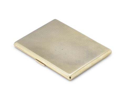 A 9 carat gold cigarette caseIsrael Sigmund Greenberg, Birmingham 1939 Rectangular, with engine-turned decoration, weight 145