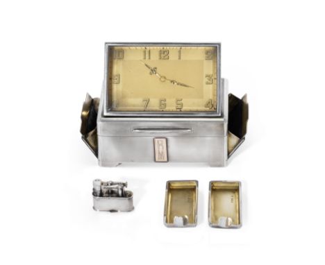 Dunhill: a rare smoker's compendium timepieceAlfred Dunhill, London 1930, signed 'Bando' The rectangular cigarette box with e