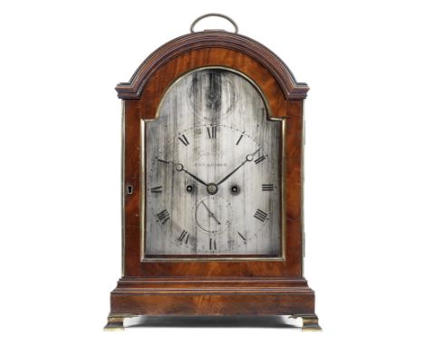 A George III mahogany and brass mounted bracket clockthe dial signed Gatward, Tonbridgethe arched rectangular case with brass