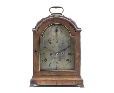 A George III mahogany bracket clock with pull repeatthe dial signed Faber Smith, Londonthe arched rectangular case with panel