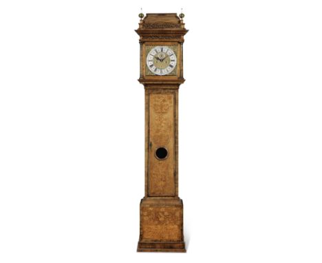 An early 18th century and later walnut and marquetry inlaid longcase clockthe dial signed for Sam(uel) Pitts, Londonthe caddy