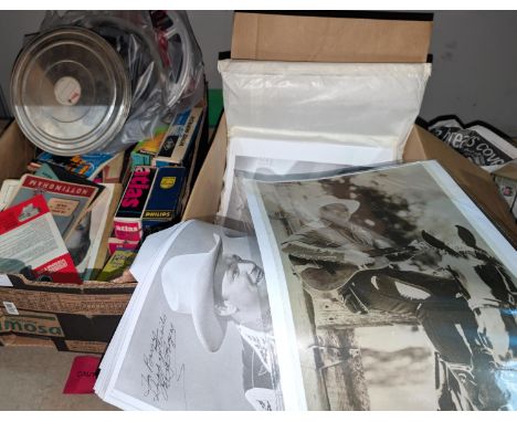A collection of vintage projector bulbs, ephemera, reels etc.