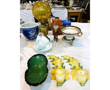 A Royal Albert part teaservice, a Noritake table centre, Carltonware wall pockets etc.