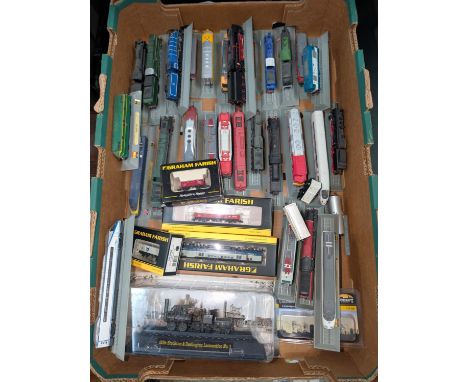 A large collection of Graham Farish and Del Prado N-gauge trains, accessories etc.