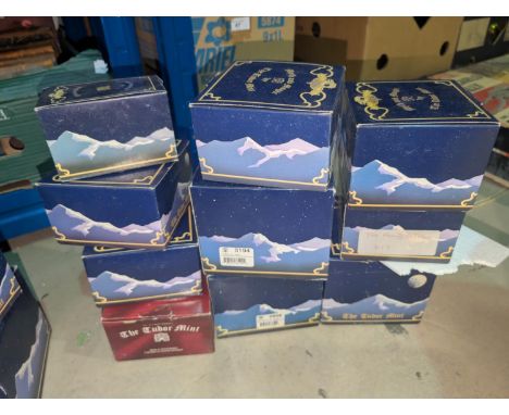 A collection of Tudor Mint Myth and Magic pewter figures with boxes.