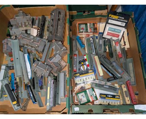 A large collection of Graham Farish and Del Prado N-gauge trains, accessories etc.