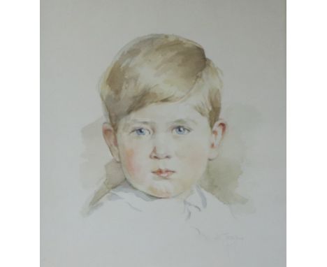Ludmilla Trapp (20th century), Head and shoulders portrait sketch of the young Prince Charles, bears signature 'H Trapp' and 