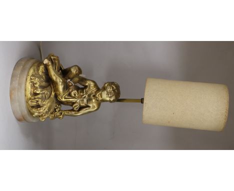 Gilt putti table lamp