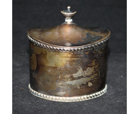 A George V silver caddy by Stokes & Ireland Ltd, Chester, 1913, 3.5in.