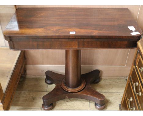A William IV rosewood card table, W.84cm