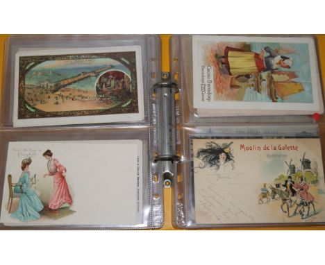 A small postcard album, circa 1900, including the Tonbridge Rail Collision, 'Hold to Light' (2), Edith Cavell, Old London, PO