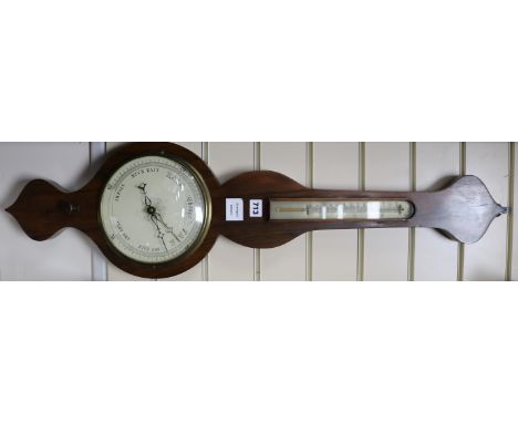 An early Victorian rosewood barometer, L.96cm