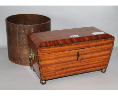Satinwood tea caddy and teapot