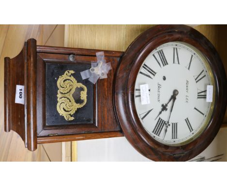 A 19th American rosewood drop dial wall clock, by Henry Lee of Boxton