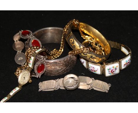 2 Russian watches, silver bangle etc