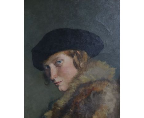 Oil on canvas, Portrait of Therese Priem, 54 x 45cm