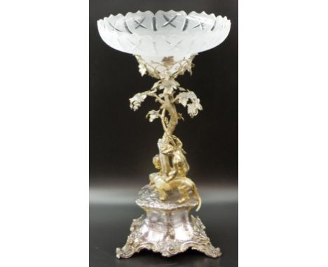 Victorian sterling silver figural centre piece hallmarked London 1851, maker: Edward &amp; John Barnard, presented inscriptio