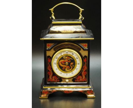 Franklin Mint "Legend of the dragon" mantel clock edition 0316, designed by Jonathan Qian, height 23.5cm approx