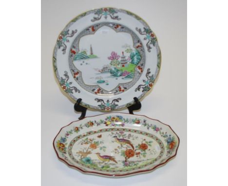 Two various Copeland Spode dishes including 'Landscape,'  dinner plate, (diameter 26.5cm approx); and an oval serving dish, m
