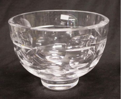 Orrefors crystal bowl signed base, 22.5cm diameter approx.