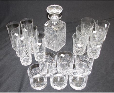 Quantity of various crystal drink ware comprising of a Stuart crystal decanter, 6 Webb &amp; Corbett scotch glasses, 6 BMW hi