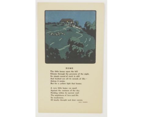 John Hall Thorpe (1874-1947) 'Home' coloured woodblock, initialed in the print lower right, (13.5cm X 13.5cm approx).