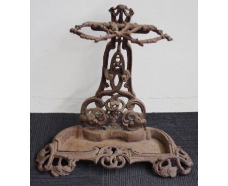 Antique cast iron umbrella / stick stand 64cm wide, 59cm high