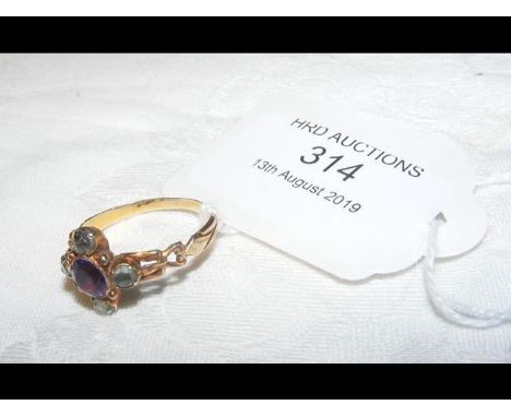 A lady's elegant dress ring in gold mount CONDITION REPORTno hallmarks