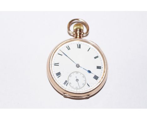 9ct gold pocket watch with sub second dial. Currently ticking, very clean movement, clean dial, slight enamel crack at 22 min