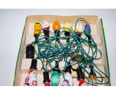 Set of vintage Christmas tree lights all painted glass 