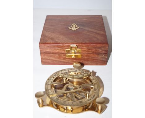 Boxed sundial &amp; compass